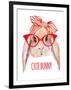 Rabbit Head in Glasses-tanycya-Framed Art Print