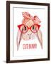 Rabbit Head in Glasses-tanycya-Framed Art Print