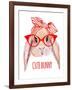 Rabbit Head in Glasses-tanycya-Framed Art Print