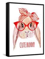 Rabbit Head in Glasses-tanycya-Framed Stretched Canvas
