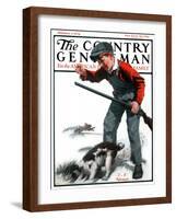 "Rabbit Hunting," Country Gentleman Cover, February 2, 1924-J.F. Kernan-Framed Giclee Print