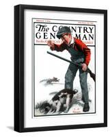 "Rabbit Hunting," Country Gentleman Cover, February 2, 1924-J.F. Kernan-Framed Giclee Print