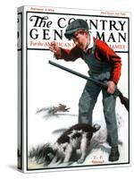 "Rabbit Hunting," Country Gentleman Cover, February 2, 1924-J.F. Kernan-Stretched Canvas