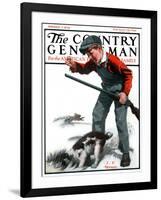 "Rabbit Hunting," Country Gentleman Cover, February 2, 1924-J.F. Kernan-Framed Giclee Print