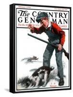 "Rabbit Hunting," Country Gentleman Cover, February 2, 1924-J.F. Kernan-Framed Stretched Canvas