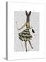 Rabbit in Black White Dress-Fab Funky-Stretched Canvas