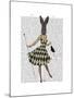 Rabbit in Black White Dress-Fab Funky-Mounted Art Print