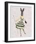 Rabbit in Black White Dress-Fab Funky-Framed Art Print