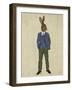 Rabbit in Blue Waistcoat-Fab Funky-Framed Art Print