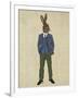 Rabbit in Blue Waistcoat-Fab Funky-Framed Art Print