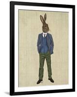 Rabbit in Blue Waistcoat-Fab Funky-Framed Art Print