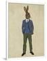 Rabbit in Blue Waistcoat-Fab Funky-Framed Art Print