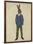 Rabbit in Blue Waistcoat-Fab Funky-Framed Art Print