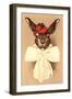 Rabbit in Bow and Hat-null-Framed Art Print