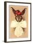 Rabbit in Bow and Hat-null-Framed Art Print