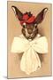 Rabbit in Bow and Hat-null-Mounted Art Print