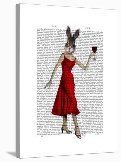 Rabbit in Red Dress-Fab Funky-Stretched Canvas