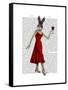 Rabbit in Red Dress-Fab Funky-Framed Stretched Canvas