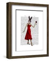 Rabbit in Red Dress-Fab Funky-Framed Art Print