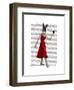 Rabbit in Red Dress-Fab Funky-Framed Art Print