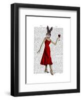 Rabbit in Red Dress-Fab Funky-Framed Art Print