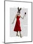 Rabbit in Red Dress-Fab Funky-Mounted Art Print