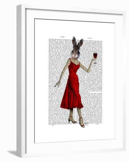 Rabbit in Red Dress-Fab Funky-Framed Art Print