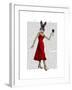 Rabbit in Red Dress-Fab Funky-Framed Art Print