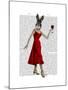 Rabbit in Red Dress-Fab Funky-Mounted Art Print