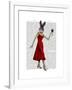 Rabbit in Red Dress-Fab Funky-Framed Art Print