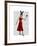 Rabbit in Red Dress-Fab Funky-Framed Art Print