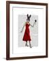 Rabbit in Red Dress-Fab Funky-Framed Art Print