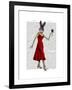 Rabbit in Red Dress-Fab Funky-Framed Art Print