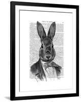 Rabbit in Suit Portrait-Fab Funky-Framed Art Print