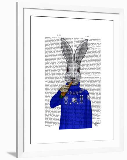 Rabbit in Sweater-Fab Funky-Framed Art Print