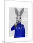 Rabbit in Sweater-Fab Funky-Mounted Art Print