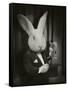 Rabbit Magician BW-J Hovenstine Studios-Framed Stretched Canvas
