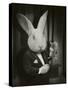 Rabbit Magician BW-J Hovenstine Studios-Stretched Canvas