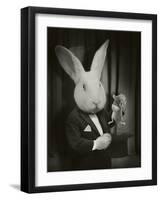 Rabbit Magician BW-J Hovenstine Studios-Framed Giclee Print