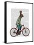 Rabbit on Bike-Fab Funky-Framed Stretched Canvas