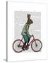 Rabbit on Bike-Fab Funky-Stretched Canvas