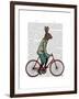 Rabbit on Bike-Fab Funky-Framed Art Print
