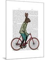 Rabbit on Bike-Fab Funky-Mounted Art Print