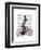 Rabbit on Bike-Fab Funky-Framed Art Print