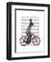 Rabbit on Bike-Fab Funky-Framed Art Print