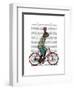 Rabbit on Bike-Fab Funky-Framed Art Print