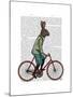Rabbit on Bike-Fab Funky-Mounted Art Print
