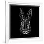 Rabbit on Black-Lisa Kroll-Framed Art Print