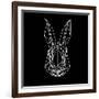 Rabbit on Black-Lisa Kroll-Framed Art Print