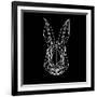 Rabbit on Black-Lisa Kroll-Framed Art Print